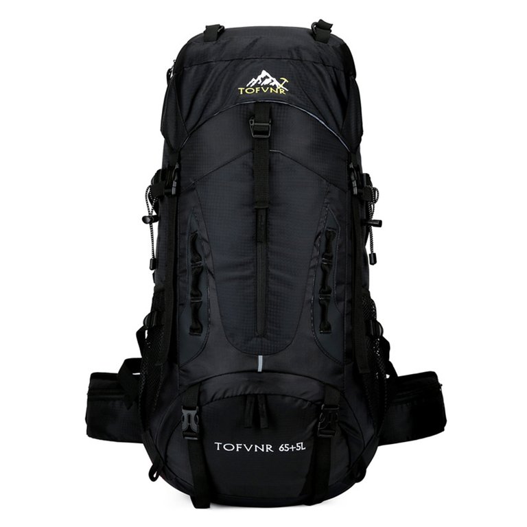 70L Camping Backpack Travel Bag Climbing Men Women Hiking Trekking Bag Outdoor Mountaineering Sports Bags Hydration Luggage Pack - Black