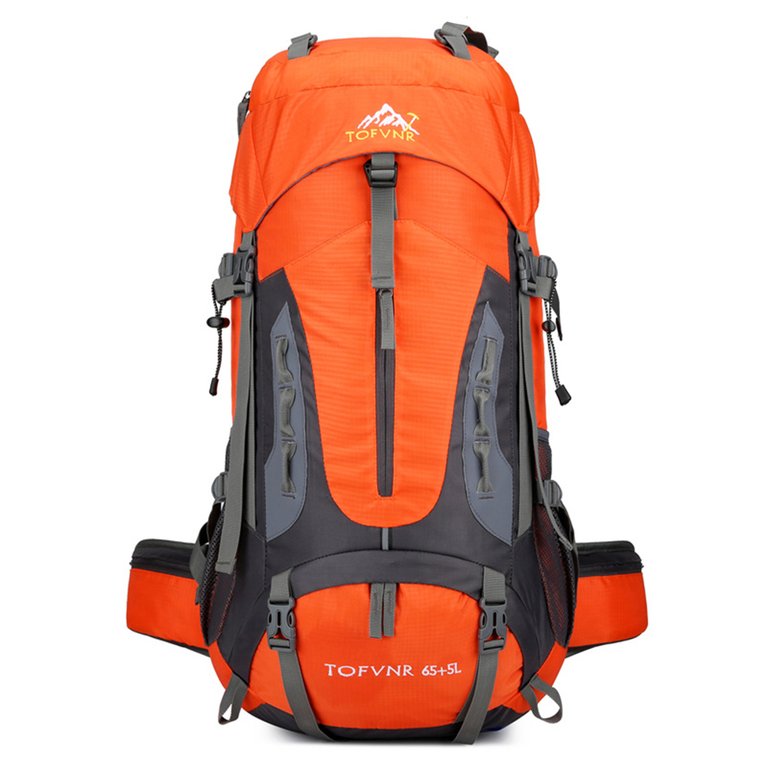 70L Camping Backpack Travel Bag Climbing Men Women Hiking Trekking Bag Outdoor Mountaineering Sports Bags Hydration Luggage Pack - Orange