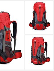 70L Camping Backpack Travel Bag Climbing Men Women Hiking Trekking Bag Outdoor Mountaineering Sports Bags Hydration Luggage Pack - Red