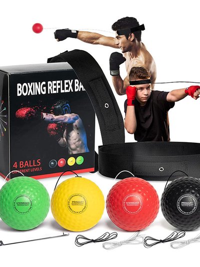 SheShow Boxing Reflex Ball for Kids and Adults,4 Levels Boxing Ball with 2 Adjustable Headbands product