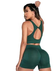 Gym Training Yoga Suit Set - Blackish Green