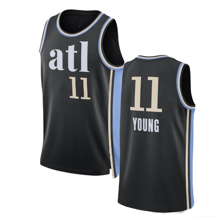 Men's Atlanta Hawks Trae Young Black 2024 City Edition Swingman Jersey - Black