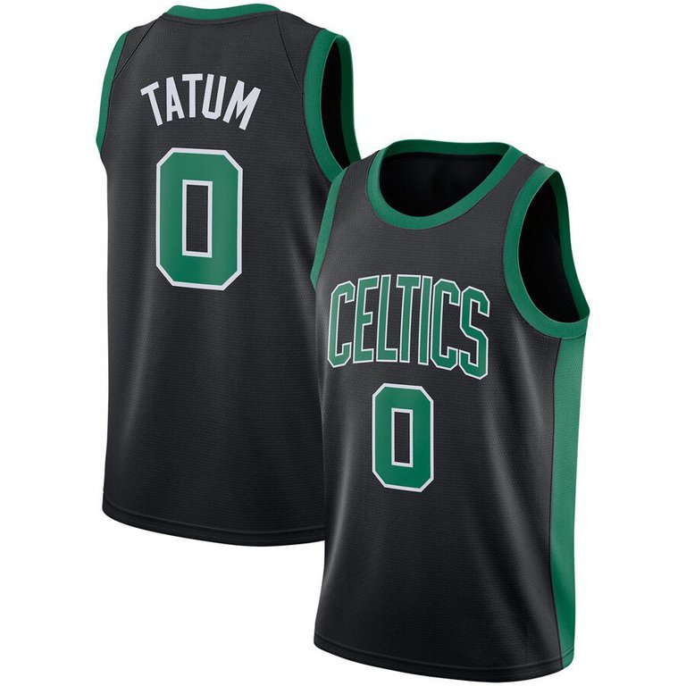 Men's Boston Celtics Jayson Tatum Black Jersey - Black