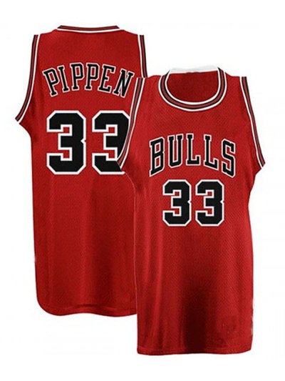 SheShow Men's Chicago Bulls #33 Scottie Pippen Red Throwback Jersey product