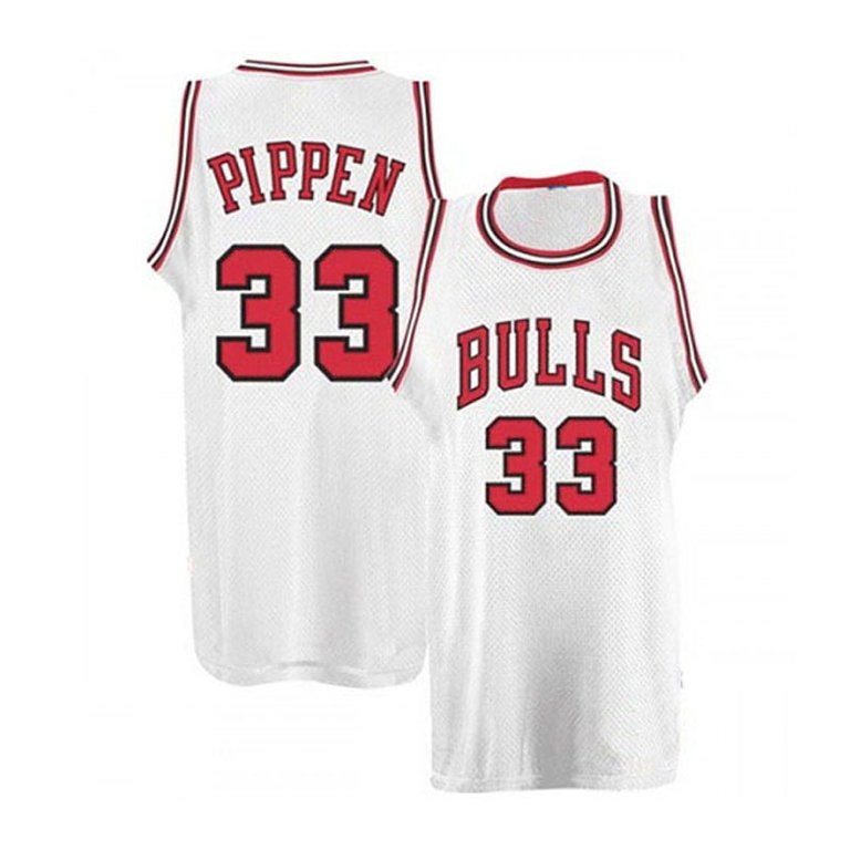 Men's Chicago Bulls #33 Scottie Pippen White Throwback Jersey - White