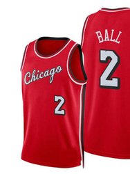Men's Chicago Bulls Lonzo Ball 2021-22 City Edition Jersey - Red