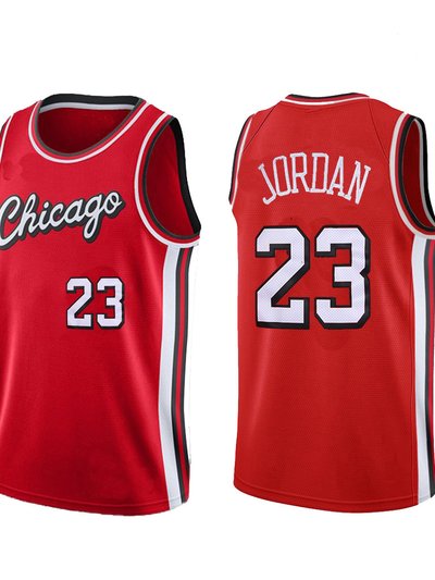 SheShow Men's Chicago Bulls Michael Jordan 23# 75TH ANNIVERSARY Jersey Red product