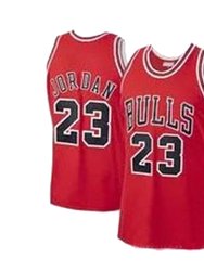 Mens Chicago Bulls Michael Jordan Red Hardwood Classics Jersey - Red