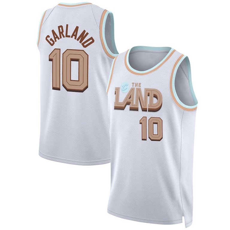 Mens Cleveland Cavaliers Darius Garland 2023 White City Edition Jersey - White