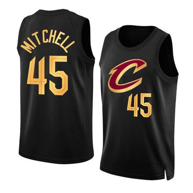 Mens Cleveland Cavaliers Donovan Mitchell 2022-23 Black Statement Edition Jersey - Black