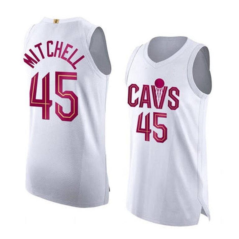 Mens Cleveland Cavaliers Donovan Mitchell 2022-23 White Association Edition Jersey - White