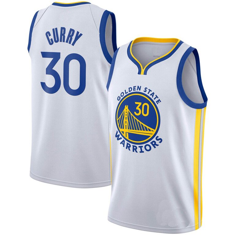Men's Golden State Warriors Stephen Curry White Basketball Jersey - White