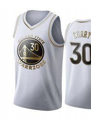 Men's Golden State Warriors Stephen Curry White Gold Edition Jersey - White