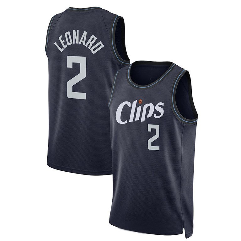 Men's LA Clippers Kawhi Leonard 2# 2024 City Edition Jersey Navy - Blue