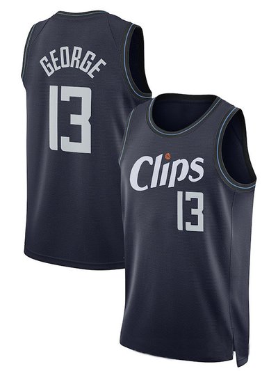 SheShow Men's LA Clippers Paul George 2024 City Edition Jersey Navy product