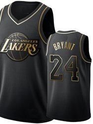 Men's Lakers Kobe Bryant #24 Black Gold Edition Basketball Jersey - Black