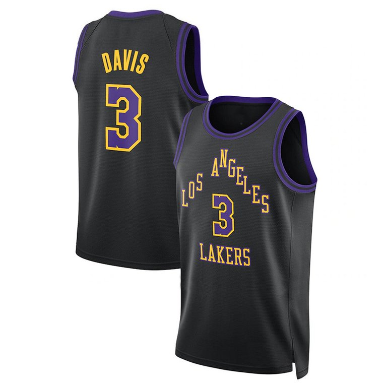 Men's Los Angeles Lakers Anthony Davis Black 2024 City Edition Jersey - Black