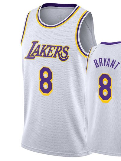 SheShow Mens Los Angeles Lakers Kobe Bryant #8 Swingman White Basketball Jersey product