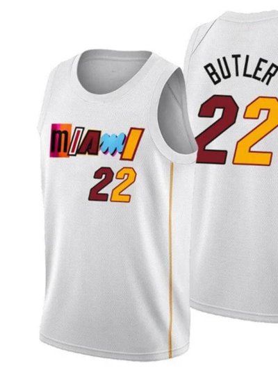 SheShow Mens Miami Heat Jimmy Butler 2022-23 White City Edition Jersey product