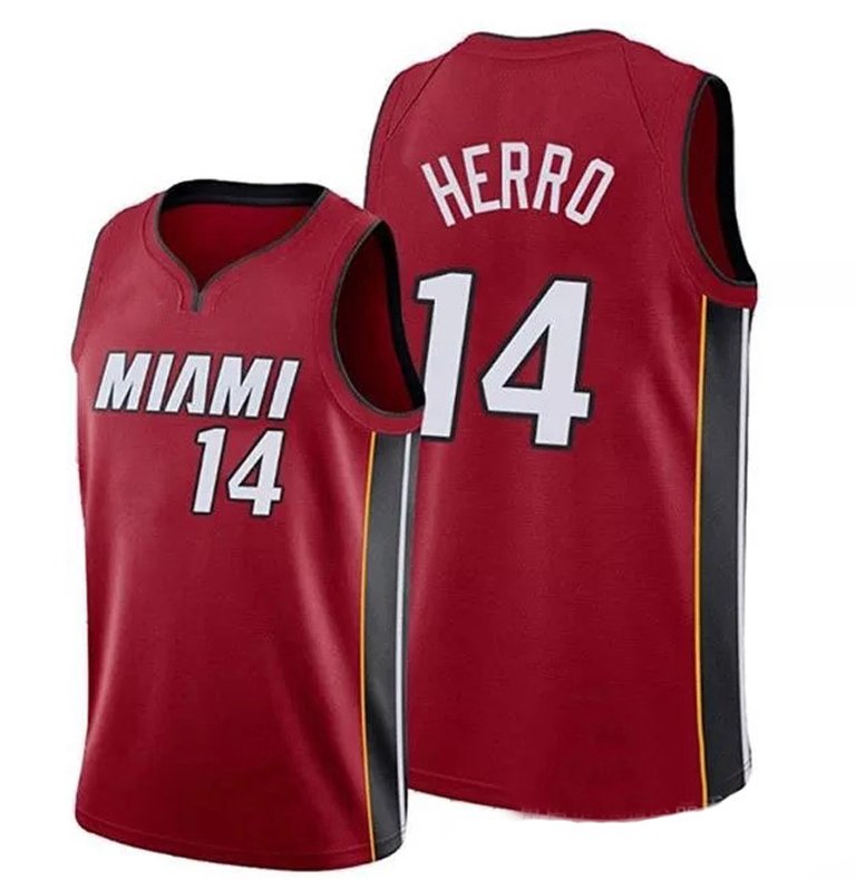 Men's Miami Heat Tyler Herro 14# Basketball Jersey - Red - Red