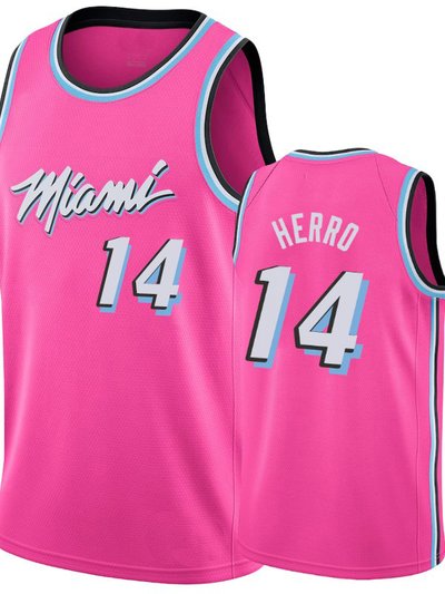 SheShow Men's Miami Heat Tyler Herro Earned Jersey Pink product