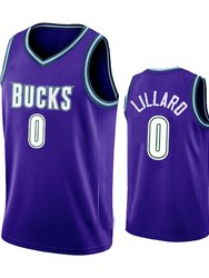 Mens Milwaukee Bucks Damian Lillard 0# 2022-23 Classic Edition Purple Jersey - Purple