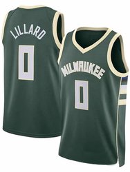 Men's Milwaukee Bucks Damian Lillard 0# Green Jersey - Icon Edition - Green