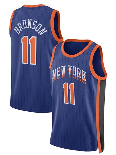 SheShow Men's New York Knicks Jalen Brunson 2024 City Edition Jersey Blue product