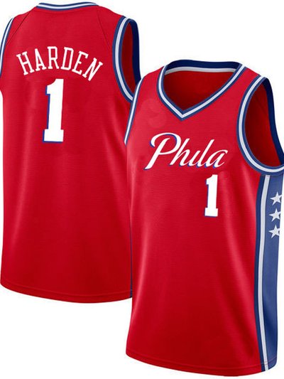 SheShow Mens Philadelphia 76ers James Harden 2021-22 Red Statement Edition Jersey product