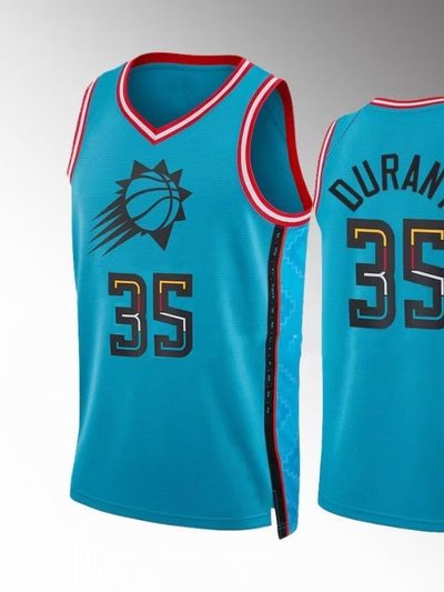 SheShow Mens Phoenix Suns Kevin Durant 35# 2022-23 Blue City Edition Jersey product