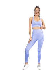 Women Sports And Fitness Fashion Buttock Lifting Yoga Suit Set - Blue