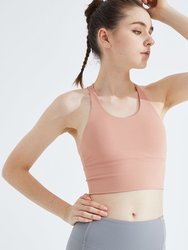 Women Thin Shoulder Strap Beautiful Back Sports Bra Shockproof Yoga Fitness Vest