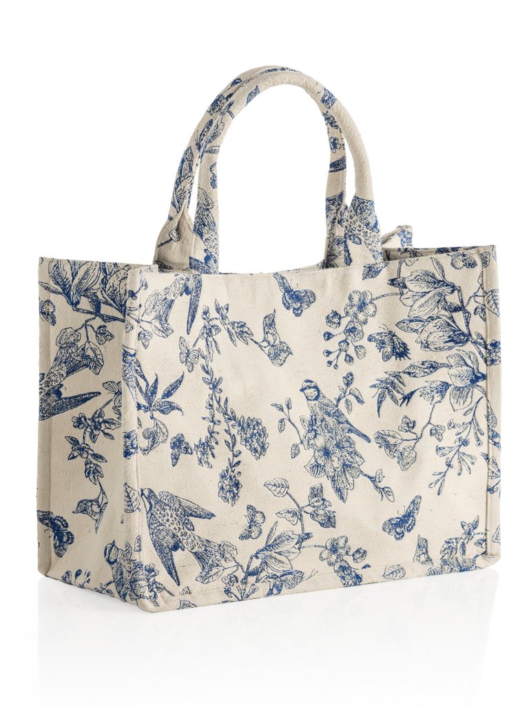 Amanda Jacquard Tote - Blue