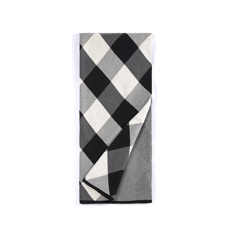 Anderson Plaid Throw, Black and White