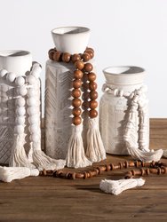 Assorted Set Of 3 Sizes Prayer Beads - White