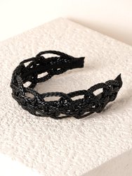 Basket Weave Headband, Black - Black