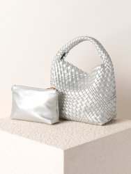 Blythe Mini Hobo Bag, Silver