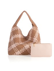 Blythe Plaid Hobo Bag, Sand