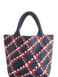 Blythe Plaid Mini Tote, Blue