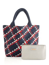 Blythe Plaid Mini Tote, Blue