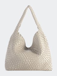 Blythe Woven Hobo Handbags - Stone