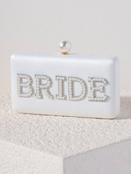 "Bride" Pearl Minaudiere Clutch - White