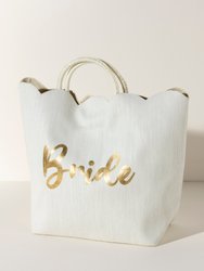 "Bride" Scalloped Edge Tote