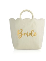 "Bride" Scalloped Edge Tote