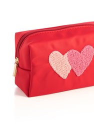 Cara Hearts Cosmetic Pouch - Red