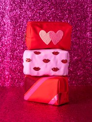 Cara Hearts Cosmetic Pouch - Red