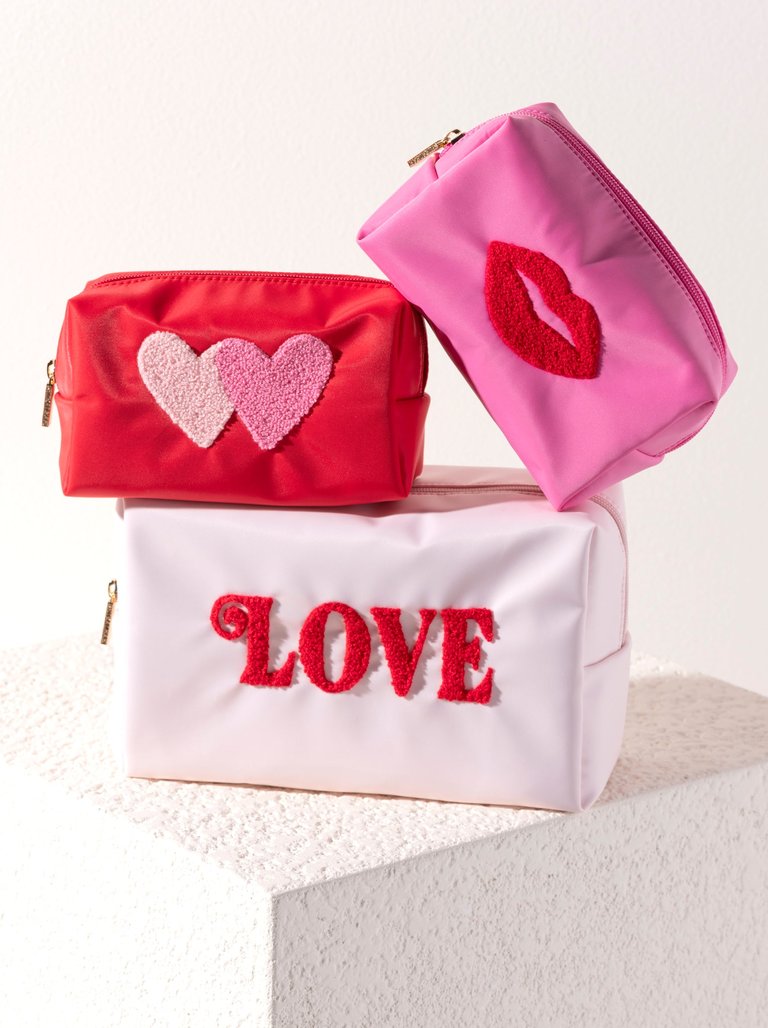 Cara Lips Cosmetic Pouch - Pink