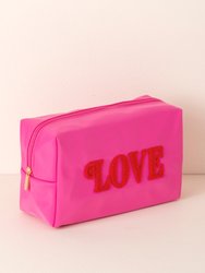 Cara "Love" Large Cosmetic Pouch - Pink