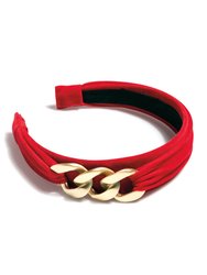 Chain Detail Headband, Red - Red