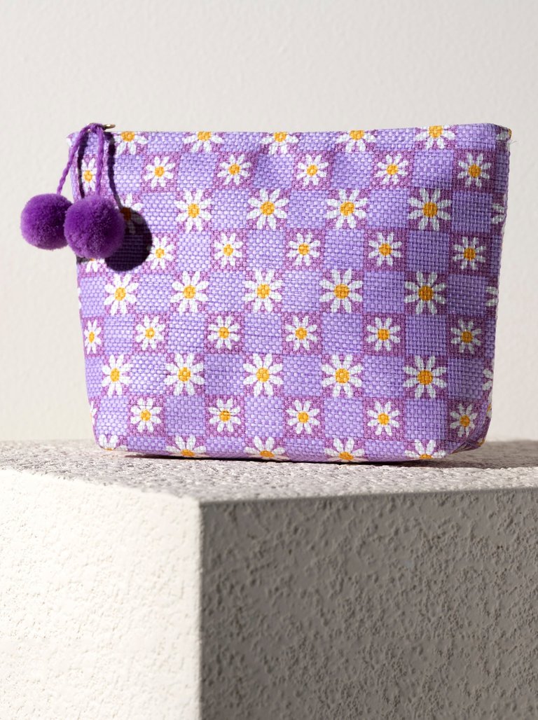 Daisy Zip Pouch - Lilac